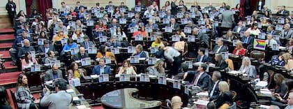 Miembros de la Cámara de Diputados sesionan con carteles de Loan Danilo Peña en sus bancas